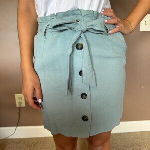 Sage Green Paperbag Button-Front Skirt – a father's love – Size M